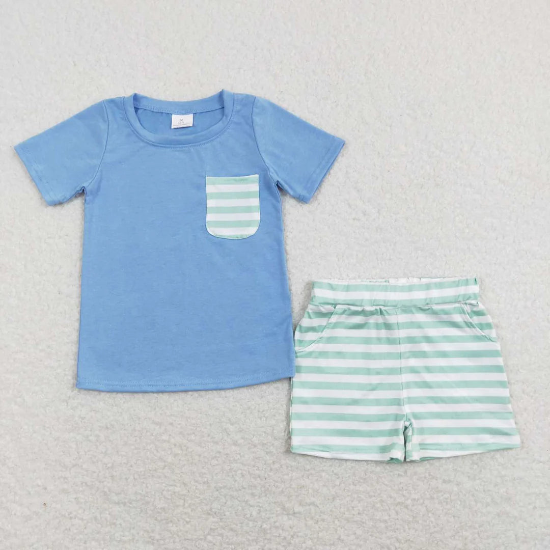 Blue & Green Stripes 2pc Set