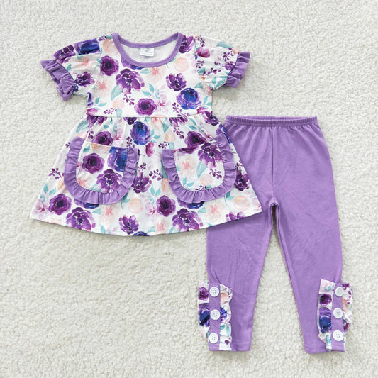 Purple Floral 2pc Set