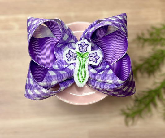 5in DS Purple Gingham with Feltie