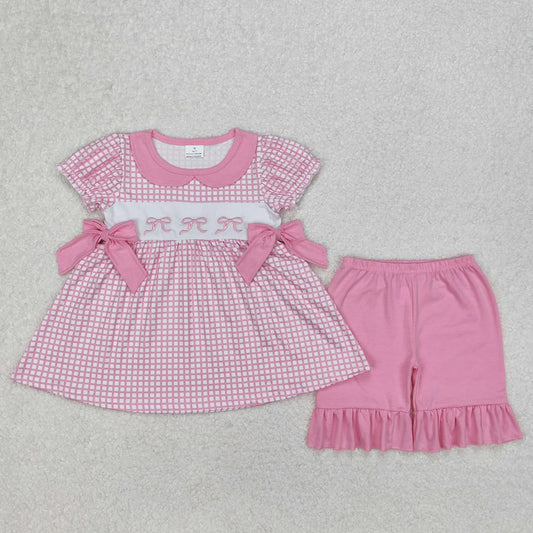 Pink Bow 2pc Shorts Set