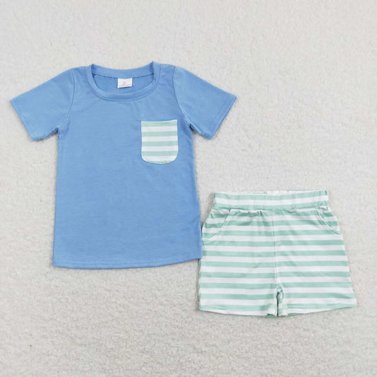 Blue & Green Stripes 2pc Set